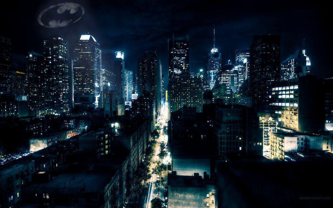 Gotham City At Night , HD Wallpaper & Backgrounds