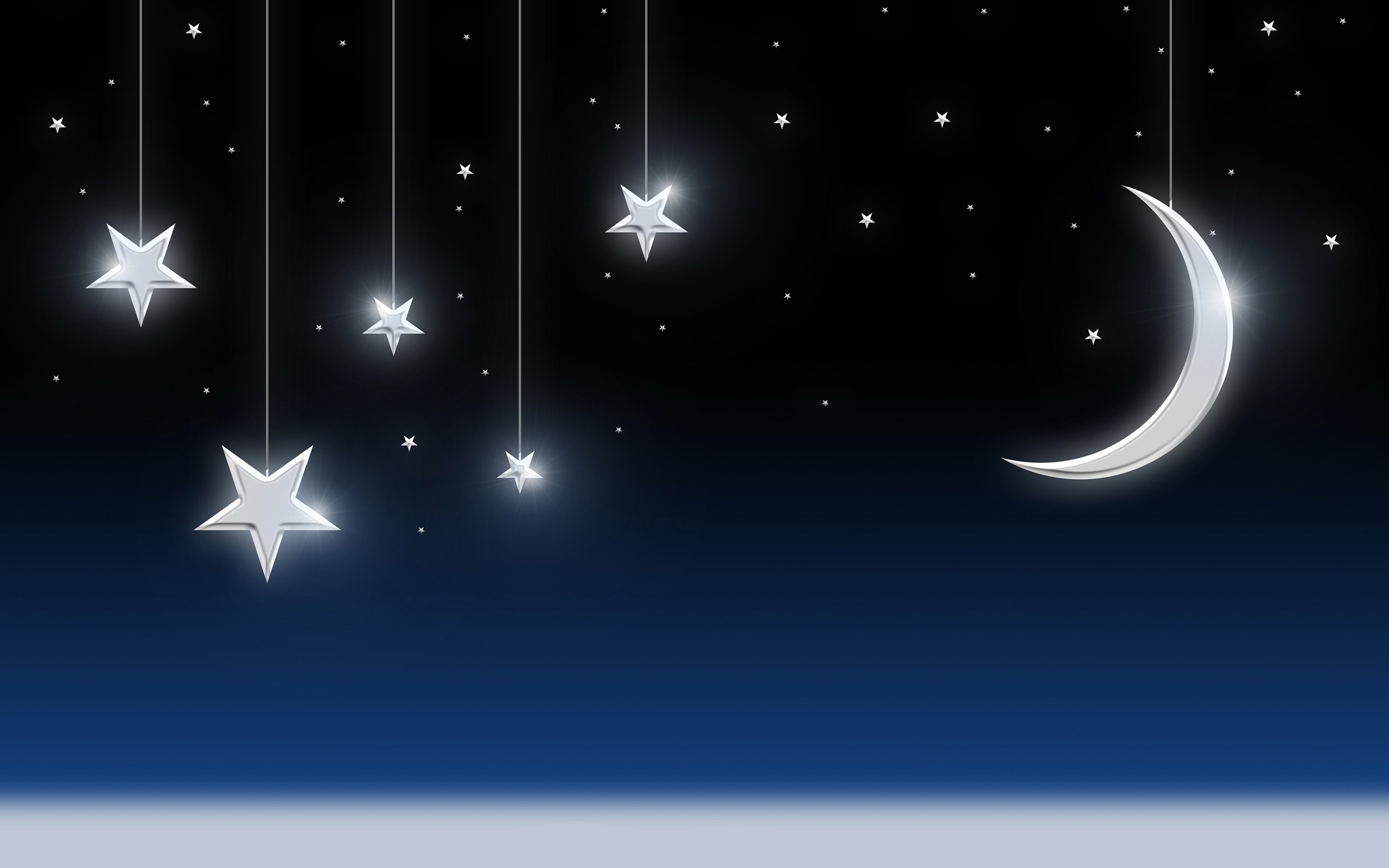 Stars And Moon In The Sky , HD Wallpaper & Backgrounds