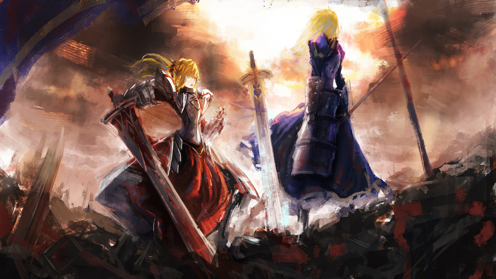 Fate Saber Vs Mordred , HD Wallpaper & Backgrounds