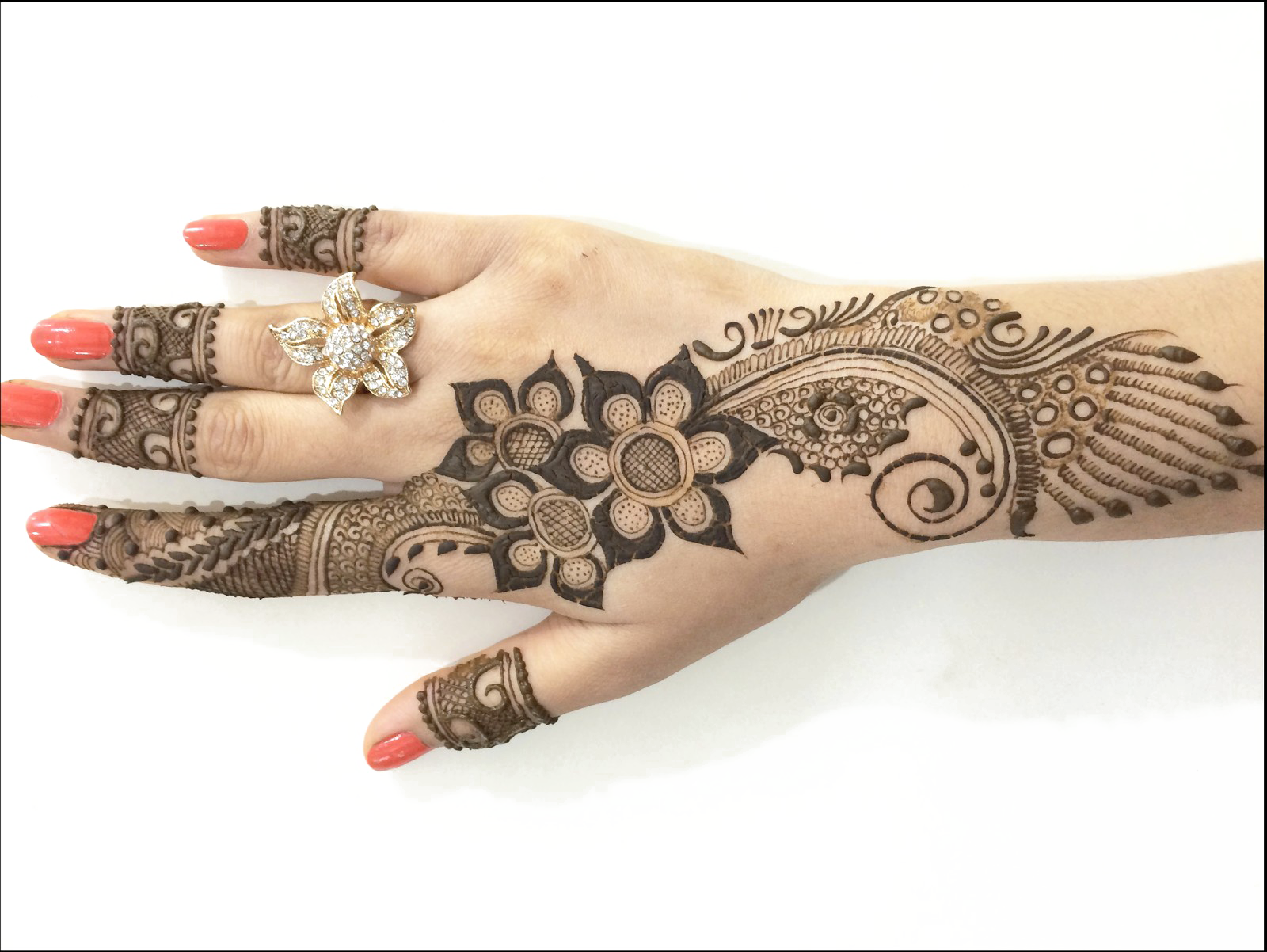 Back Hand Mehndi Design Simple , HD Wallpaper & Backgrounds