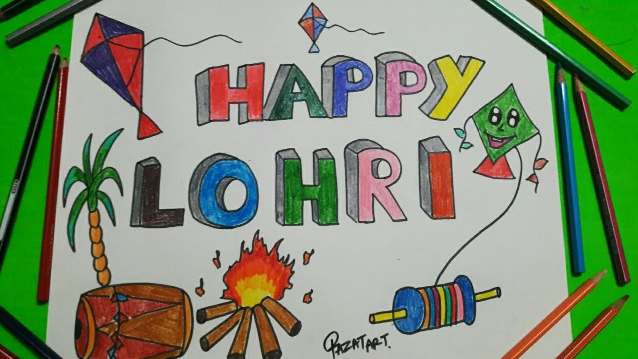 Lohri Scene Drawing Easy , HD Wallpaper & Backgrounds