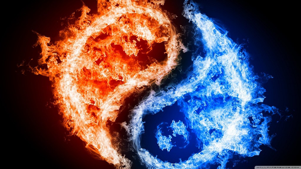 Fire And Blue Fire , HD Wallpaper & Backgrounds