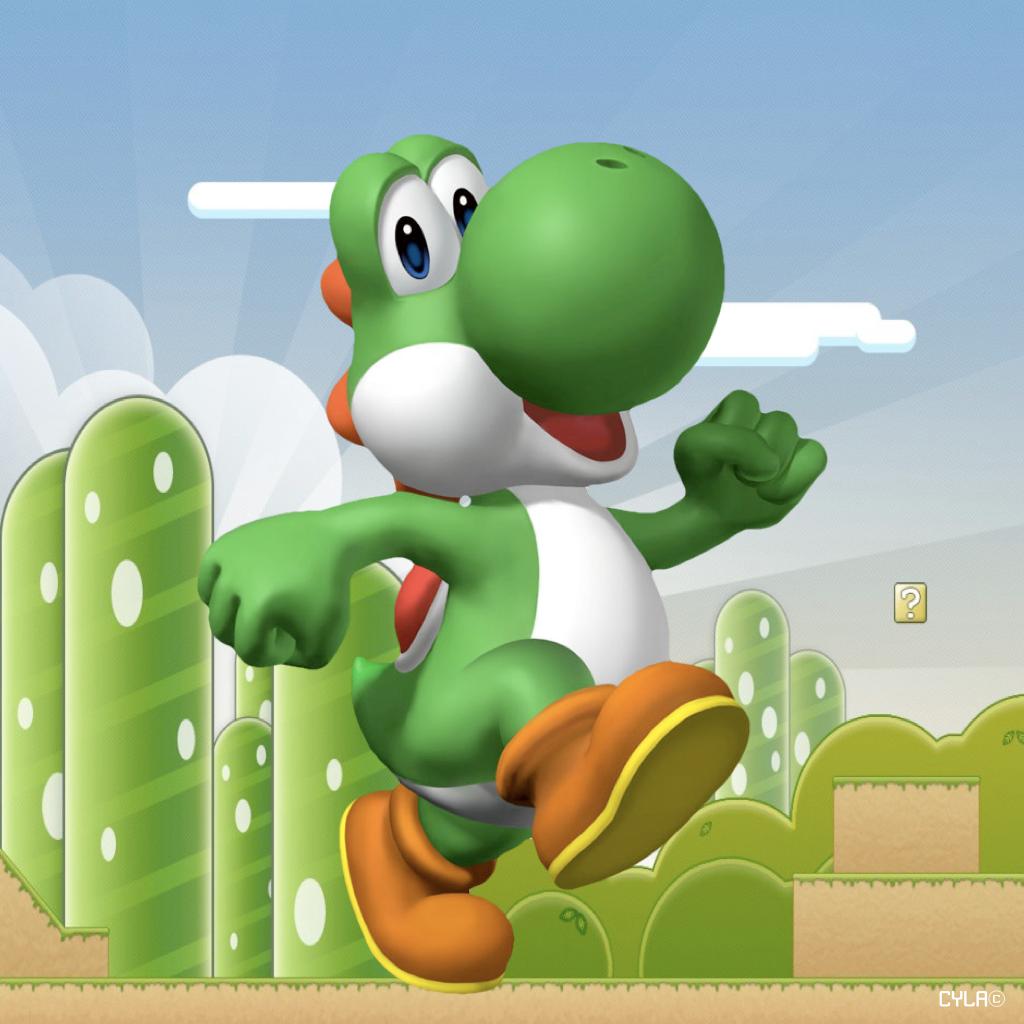 Yoshi With A Mustache , HD Wallpaper & Backgrounds