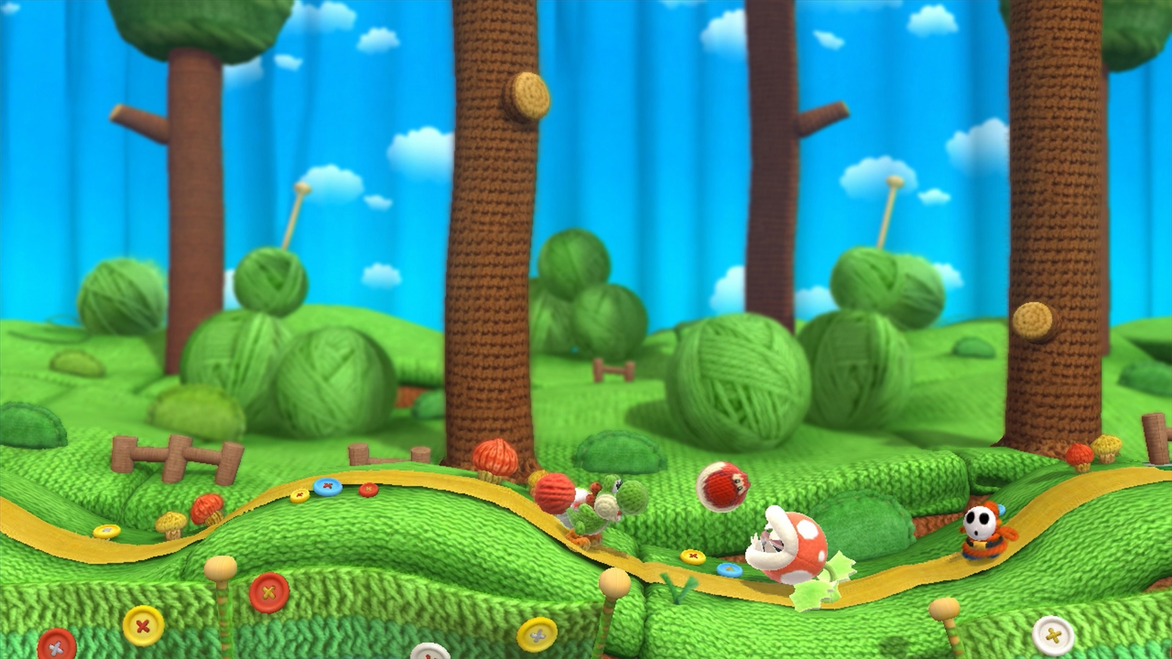 Yoshis Wooly World , HD Wallpaper & Backgrounds