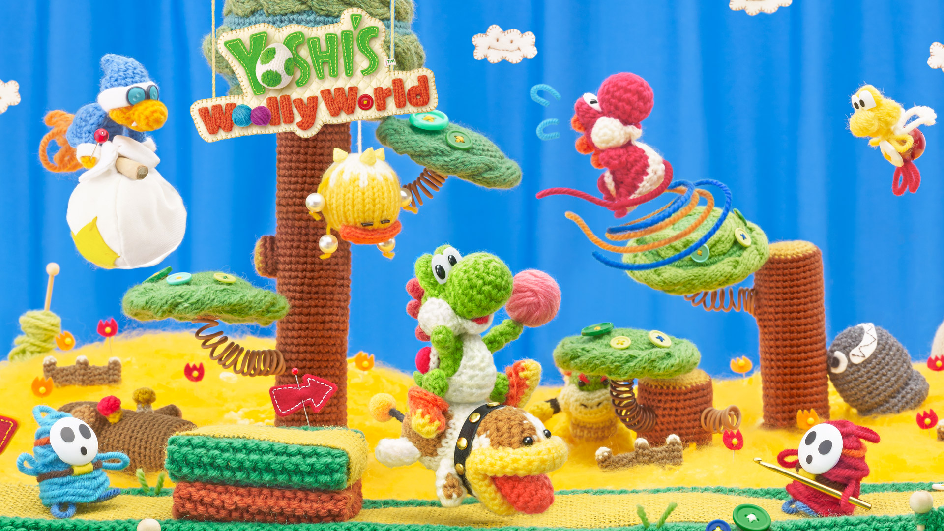 Yoshi Wooly World , HD Wallpaper & Backgrounds