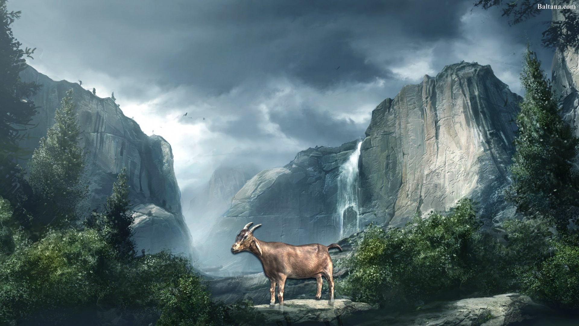 Fantasy Mountain Landscape Art , HD Wallpaper & Backgrounds