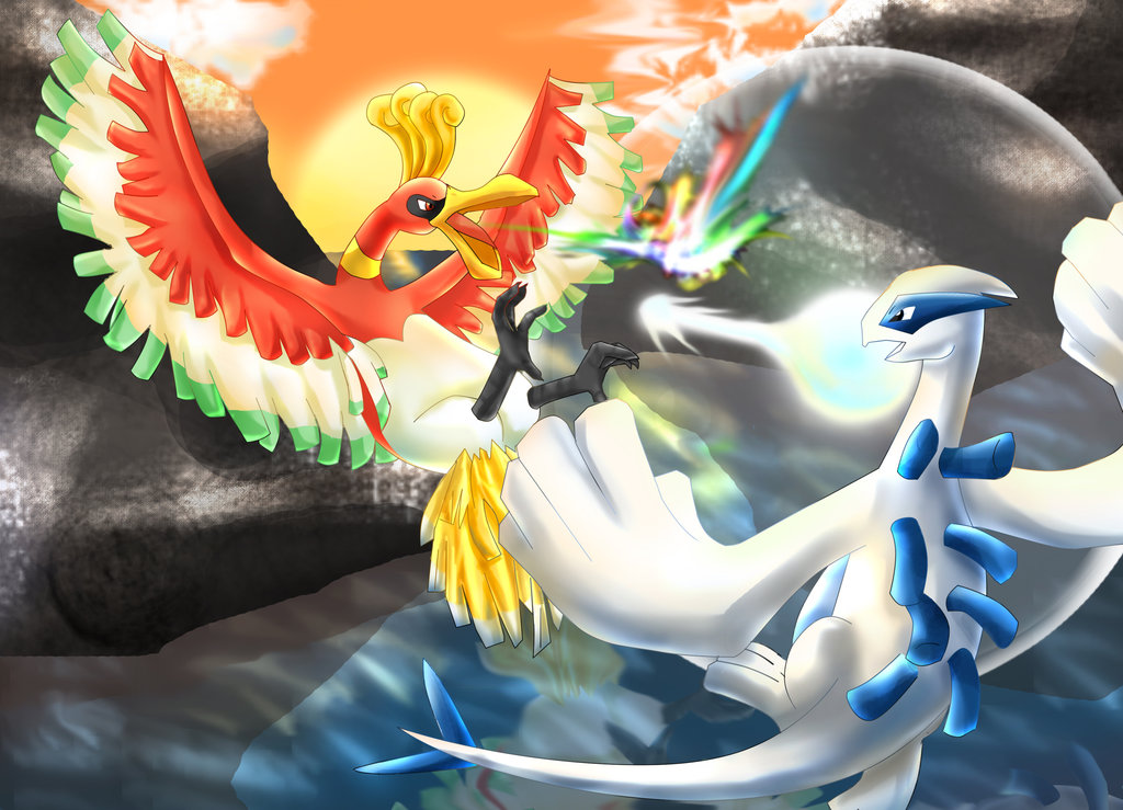 Pokemon Lugia Vs Hooh , HD Wallpaper & Backgrounds