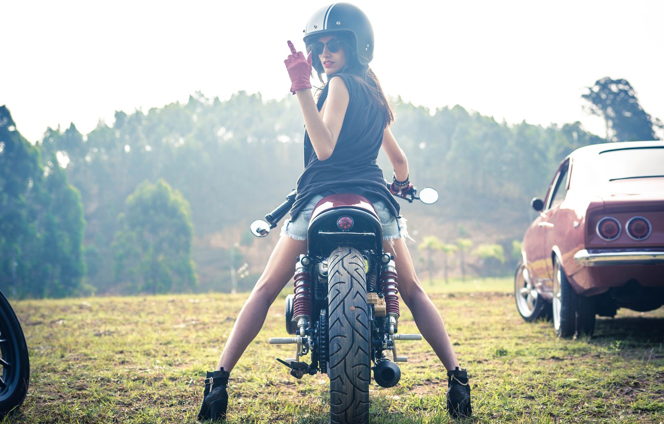 Girl Motorcycle Cafe Racer , HD Wallpaper & Backgrounds