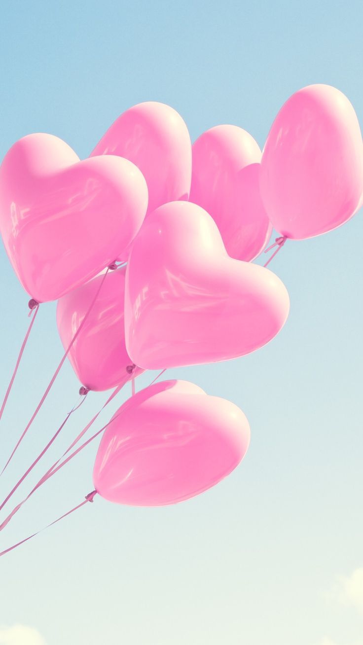 Pink Heart Balloons , HD Wallpaper & Backgrounds