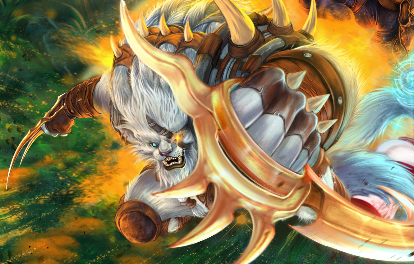 Photo Wallpaper Rage, Hunter, Lol, League Of Legends, - Rengar X Ahri , HD Wallpaper & Backgrounds