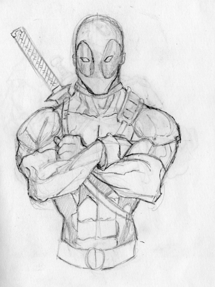 Easy Pencil Drawings Of Deadpool , HD Wallpaper & Backgrounds