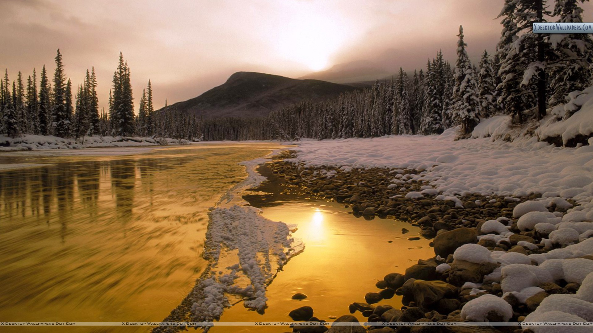 De Winter Mountains Sunset , HD Wallpaper & Backgrounds