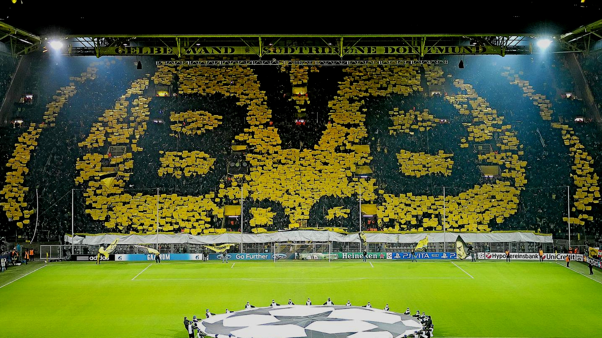 Dortmund Stadium Wallpaper - Borussia Dortmund Stadion Yellow Wall , HD Wallpaper & Backgrounds