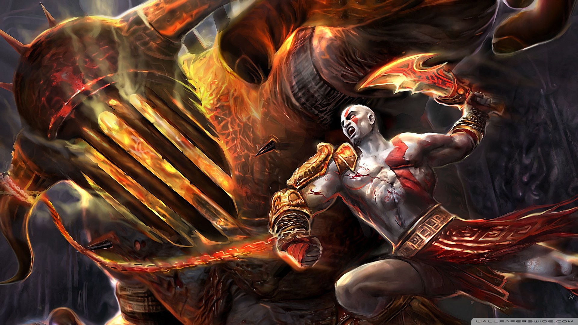 God Of War Fighting , HD Wallpaper & Backgrounds