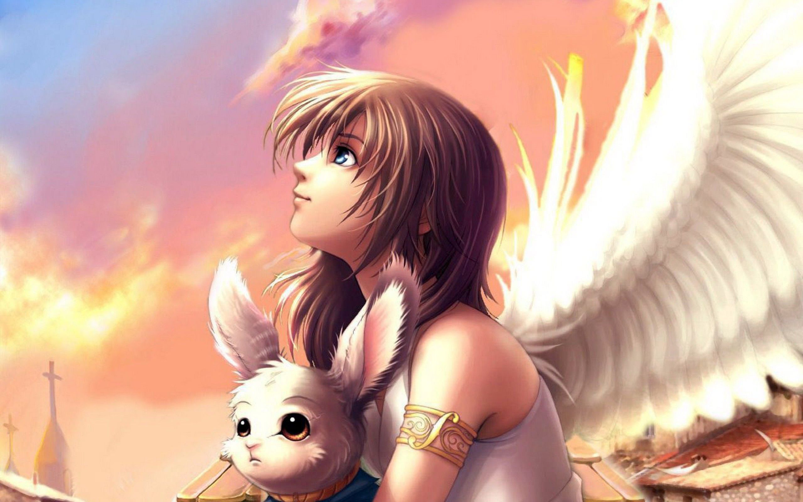 Cute Angel Anime , HD Wallpaper & Backgrounds