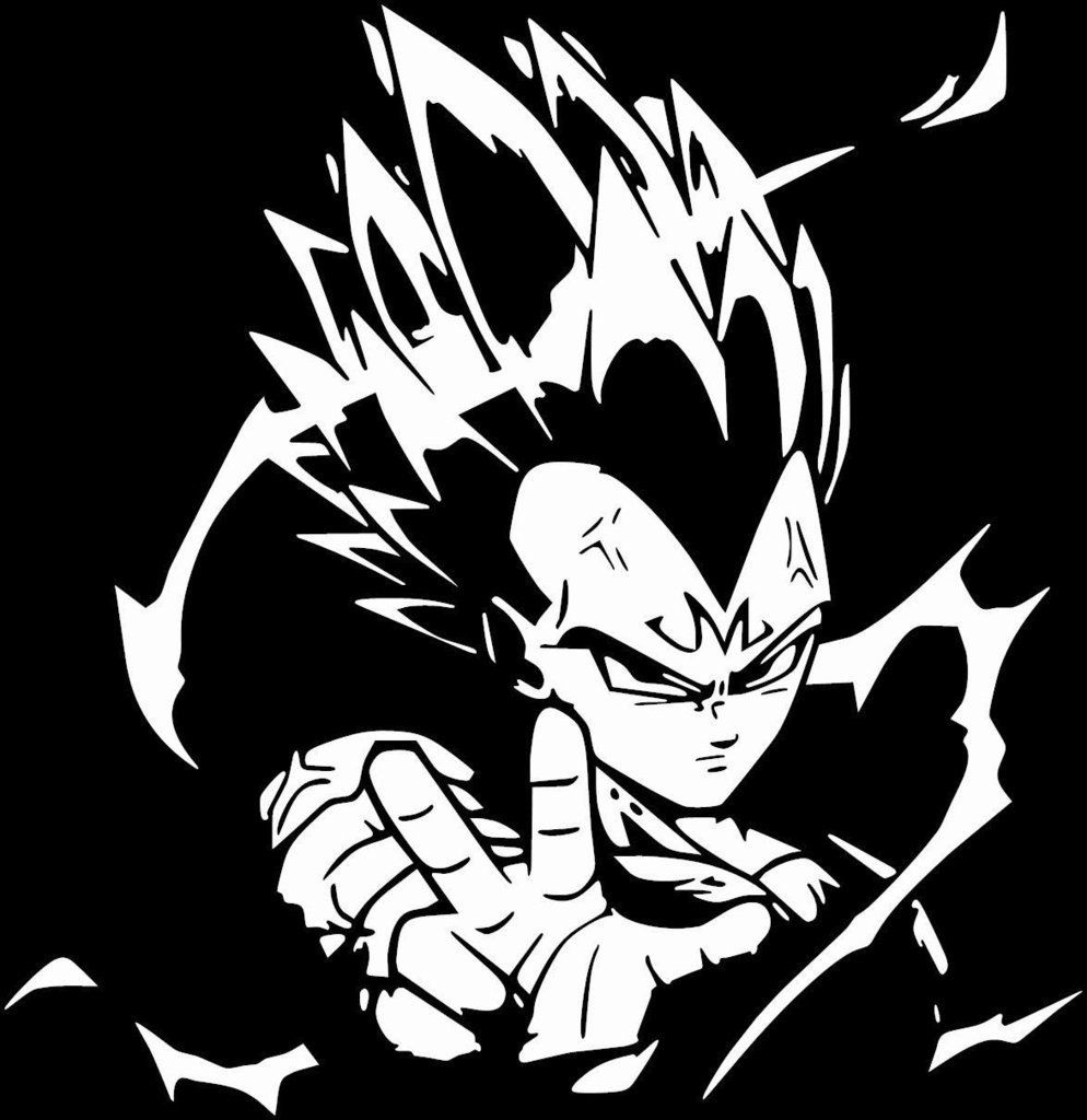 Majin Vegeta Black And White , HD Wallpaper & Backgrounds