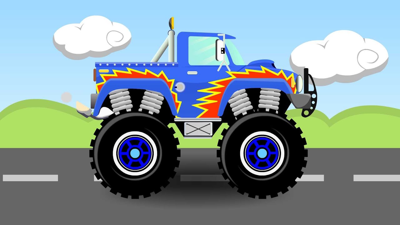 Monster Truck Cartoon , HD Wallpaper & Backgrounds