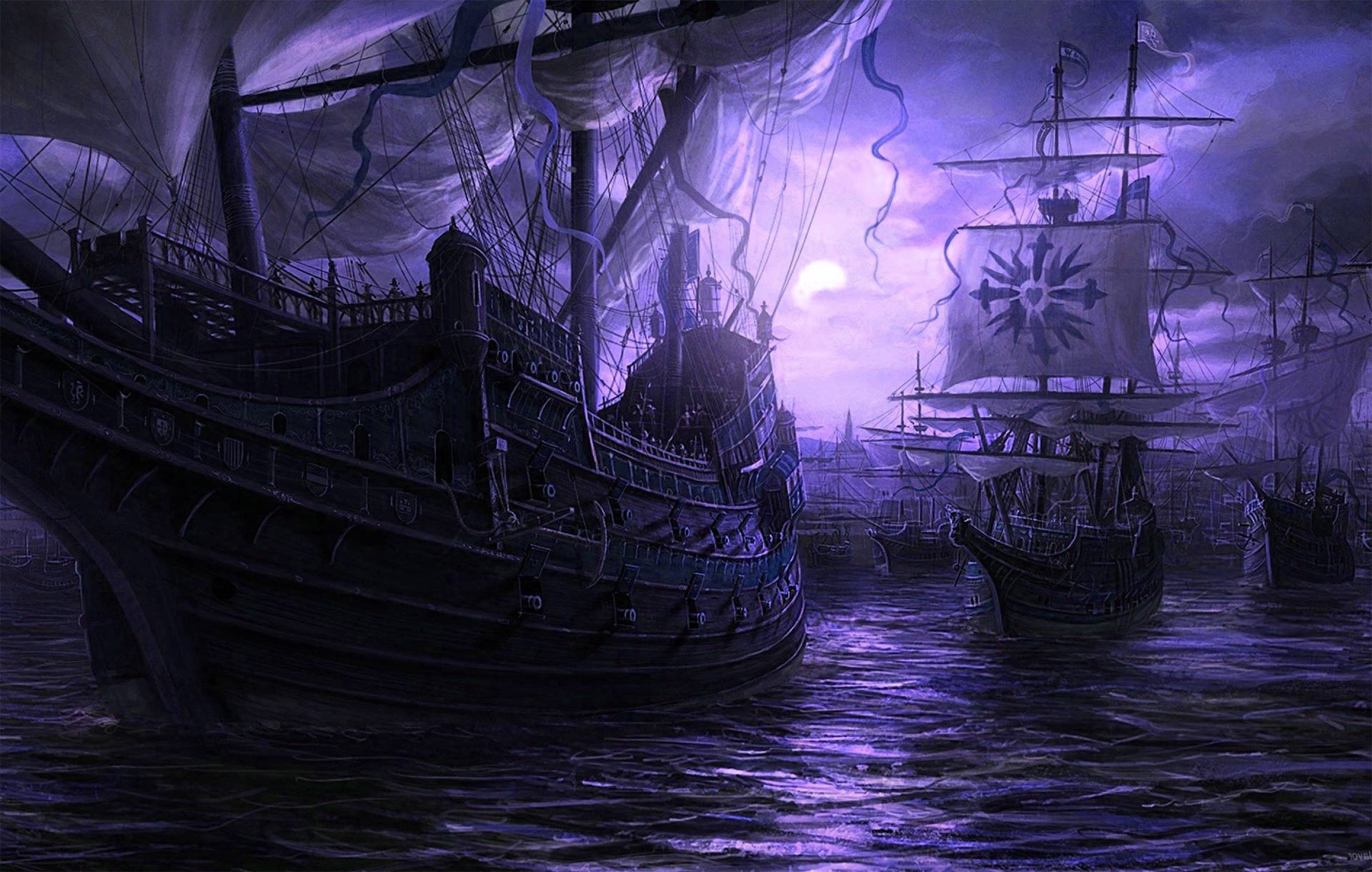 Man Of War Ship Fantasy Art , HD Wallpaper & Backgrounds