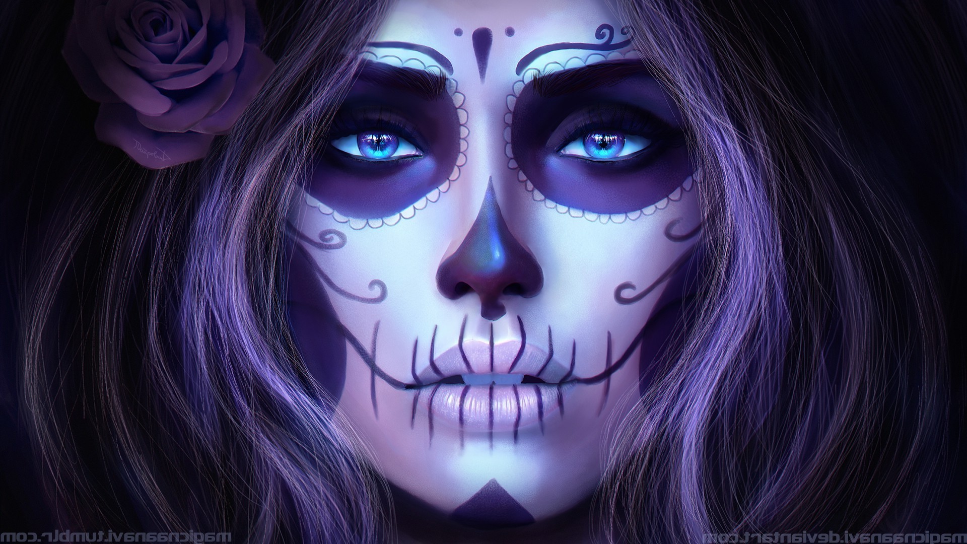 Day Of The Dead Purple , HD Wallpaper & Backgrounds