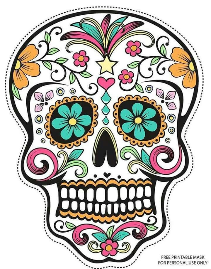 Day Of The Dead Colored Skull , HD Wallpaper & Backgrounds