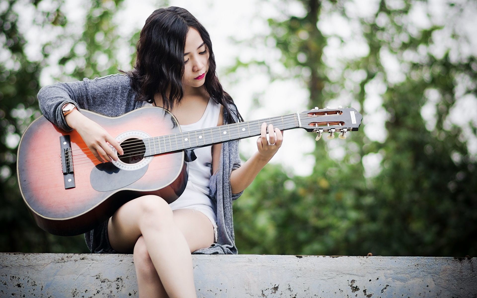 Asian Girl With Guitar , HD Wallpaper & Backgrounds