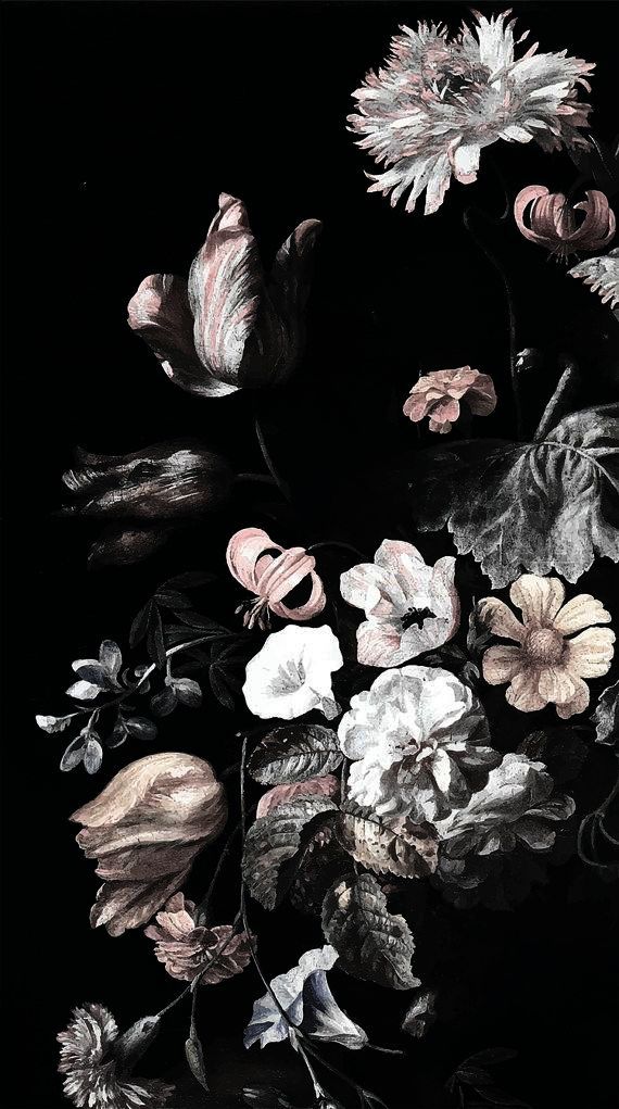 Black Flowers Wallpaper Iphone , HD Wallpaper & Backgrounds