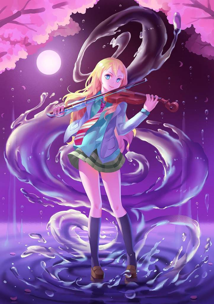 Kaori Violin Violin Anime , HD Wallpaper & Backgrounds