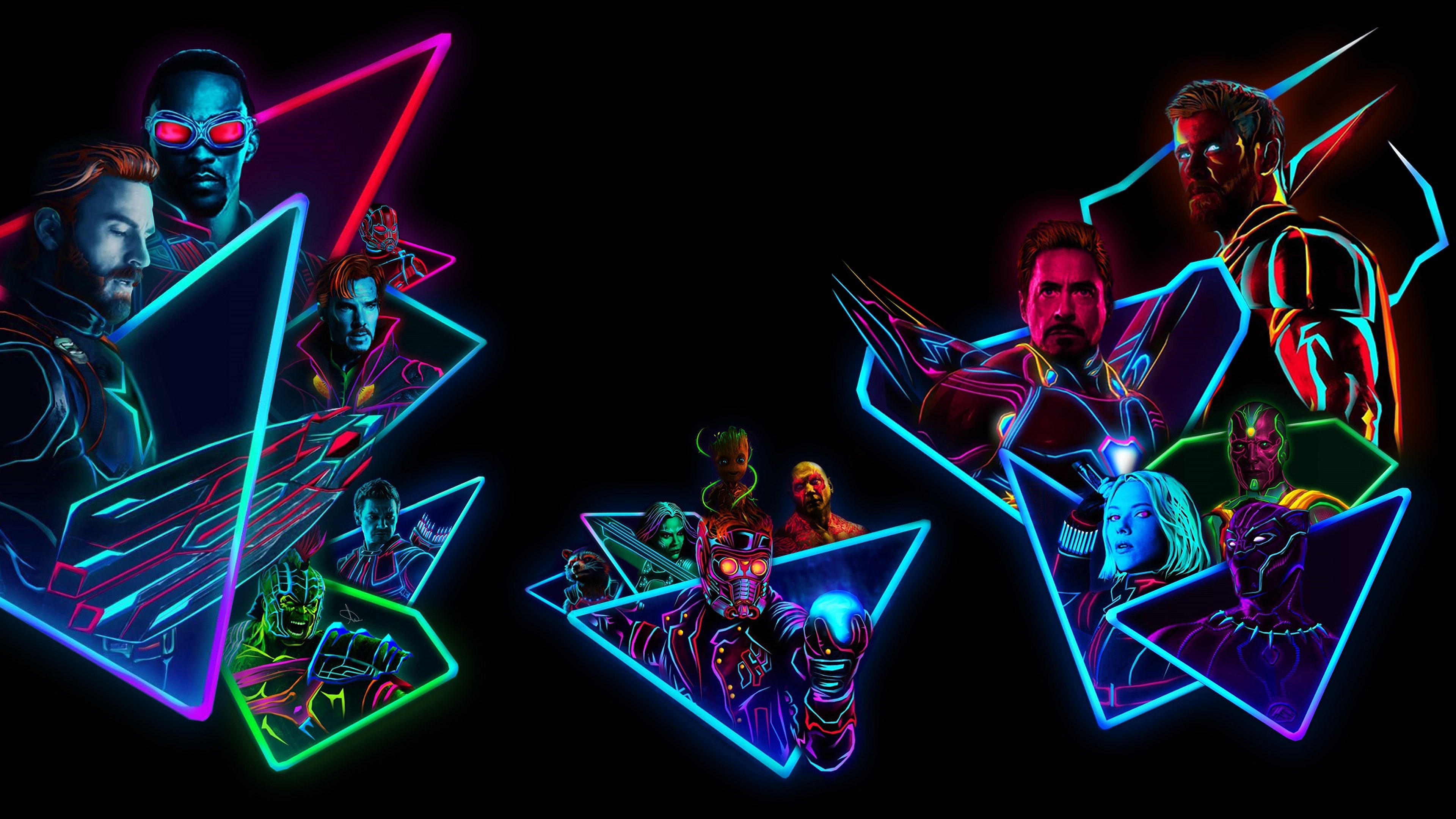 Neon Avengers Wallpaper Iphone , HD Wallpaper & Backgrounds