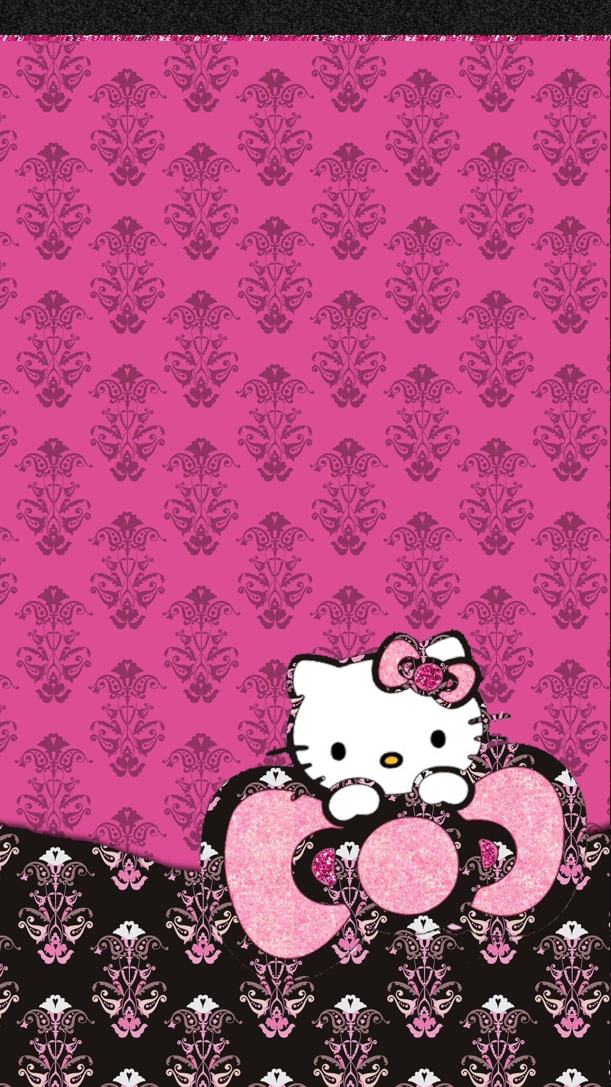 Hello Kitty Cellphone Wallpaper - Hello Kitty Black Pink , HD Wallpaper & Backgrounds