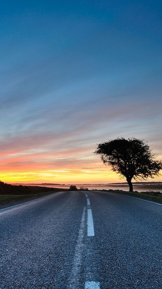 Sunset Road Iphone Wallpaper - Stairs , HD Wallpaper & Backgrounds