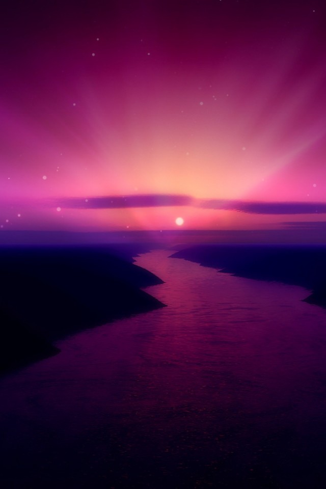 Purple Sunset Iphone 4s Wallpaper - Beautiful Purple Sunset , HD Wallpaper & Backgrounds