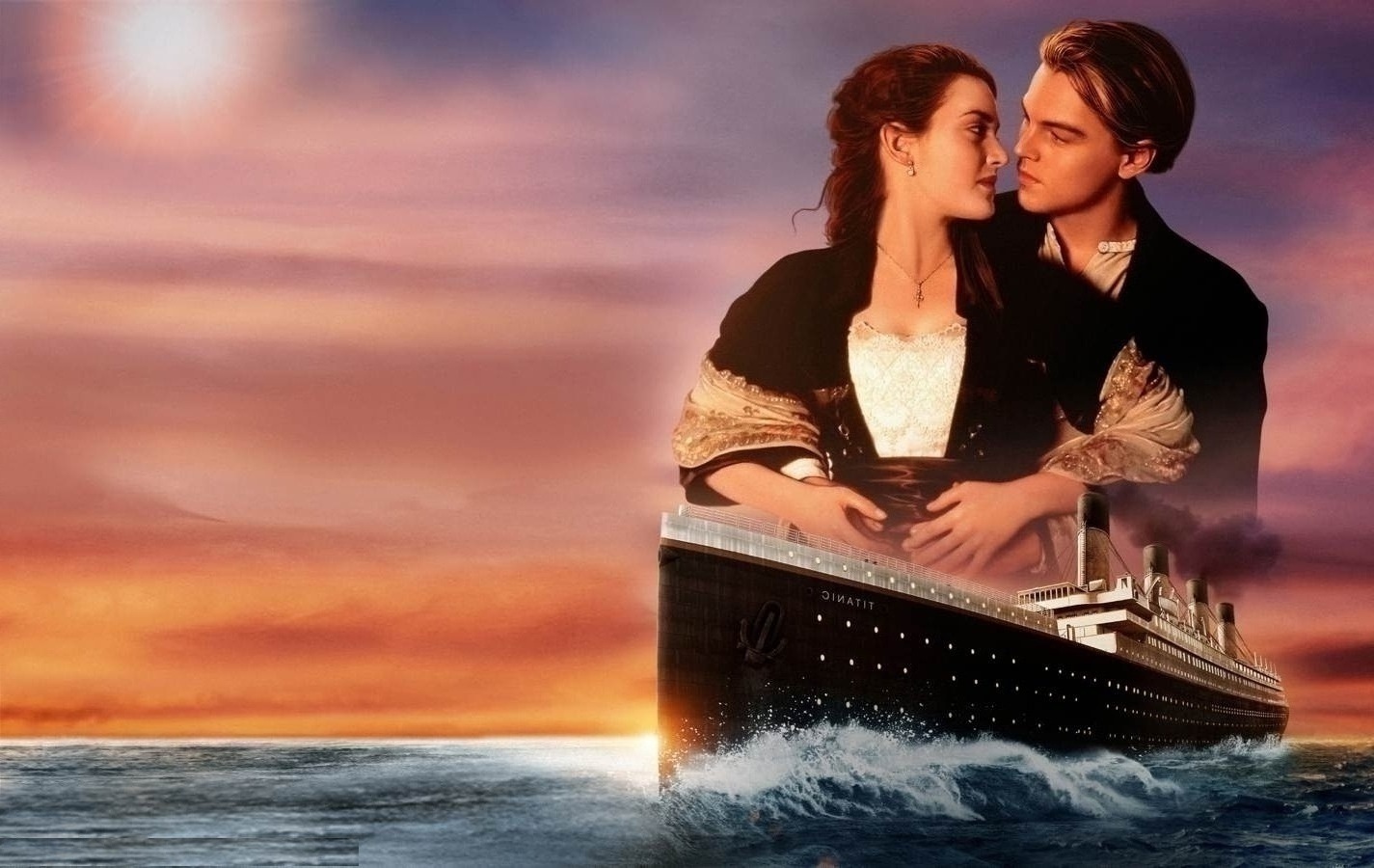 Titanic Movie Wallpaper Wide - Titanic Jack And Rose Romantic , HD Wallpaper & Backgrounds