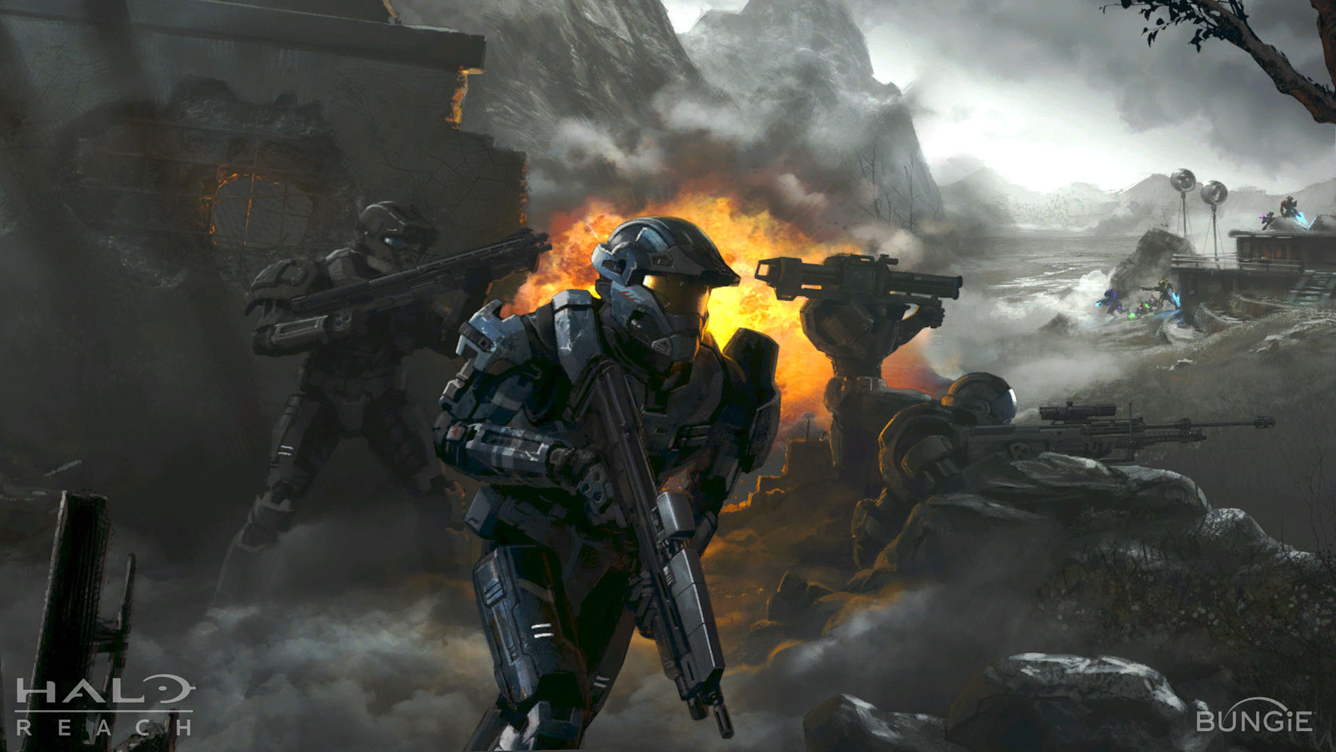 Reach Hd Wallpaper - Halo Reach Firefight Art , HD Wallpaper & Backgrounds