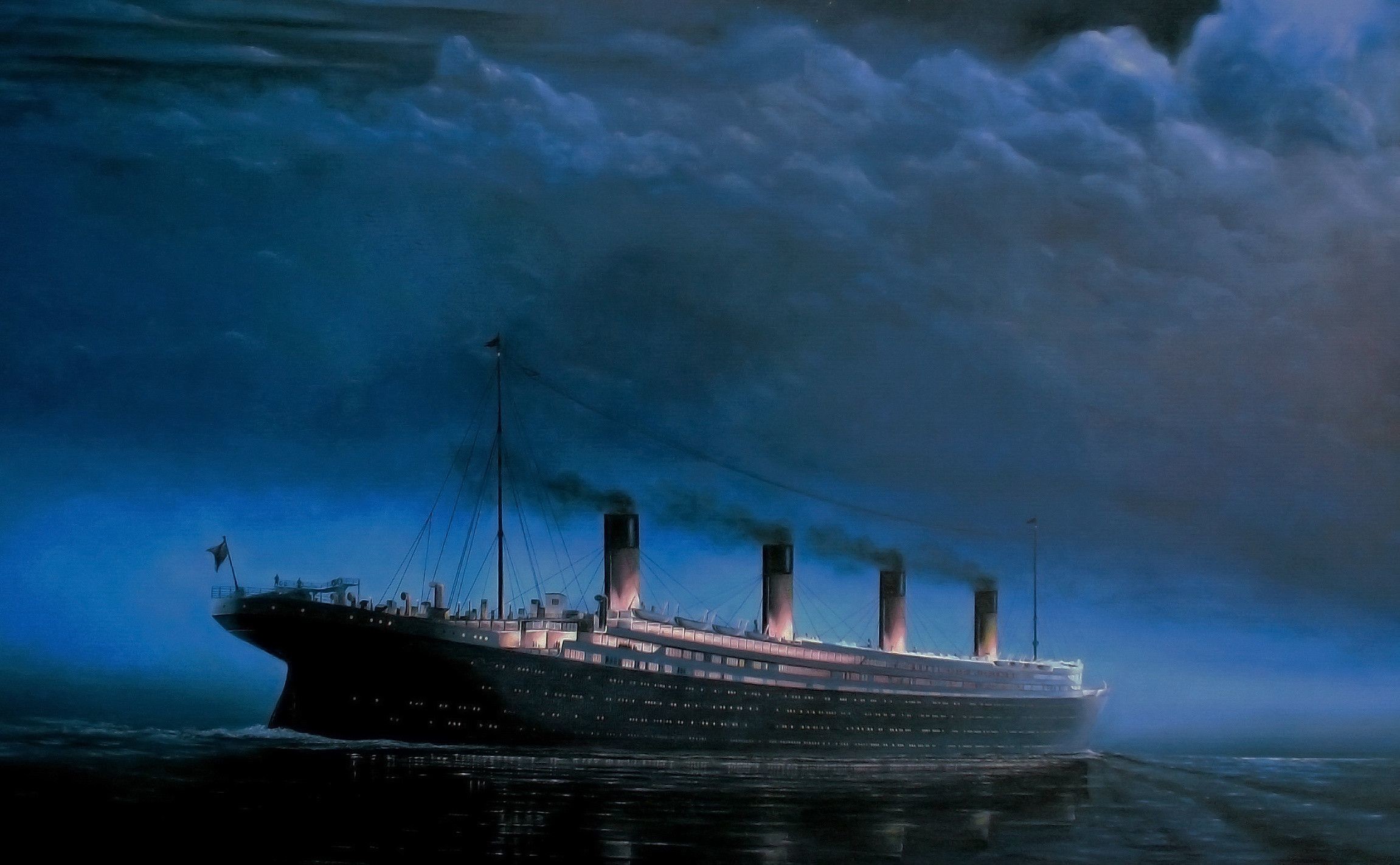 Titanic Wallpapers For Desktop Wallpaper Cave - Titanic In Sea At Night , HD Wallpaper & Backgrounds