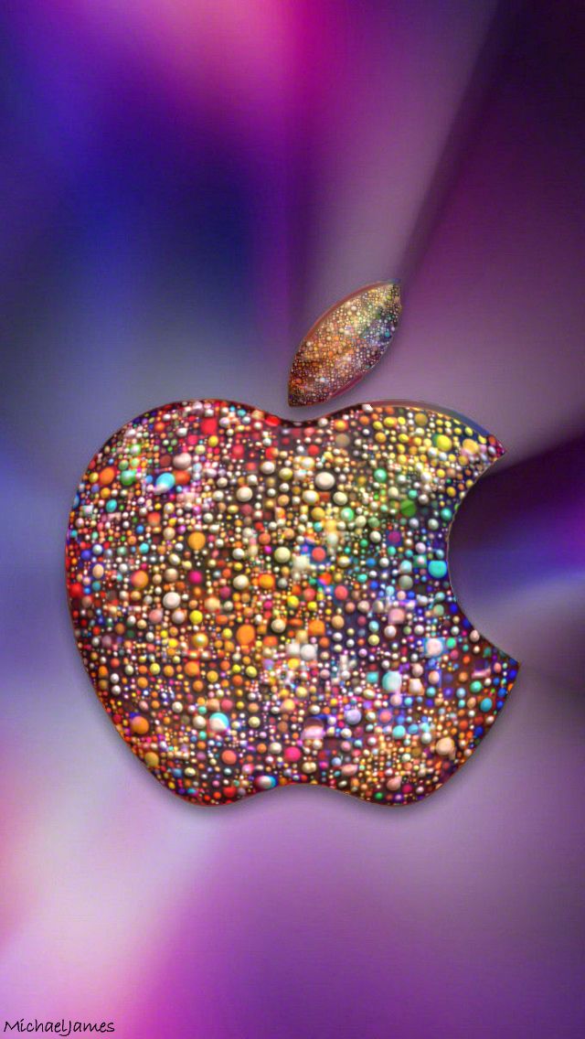 Download Apple With Sprinkles 640 X 1136 Wallpapers - Glitter Wallpaper Apple Sign , HD Wallpaper & Backgrounds