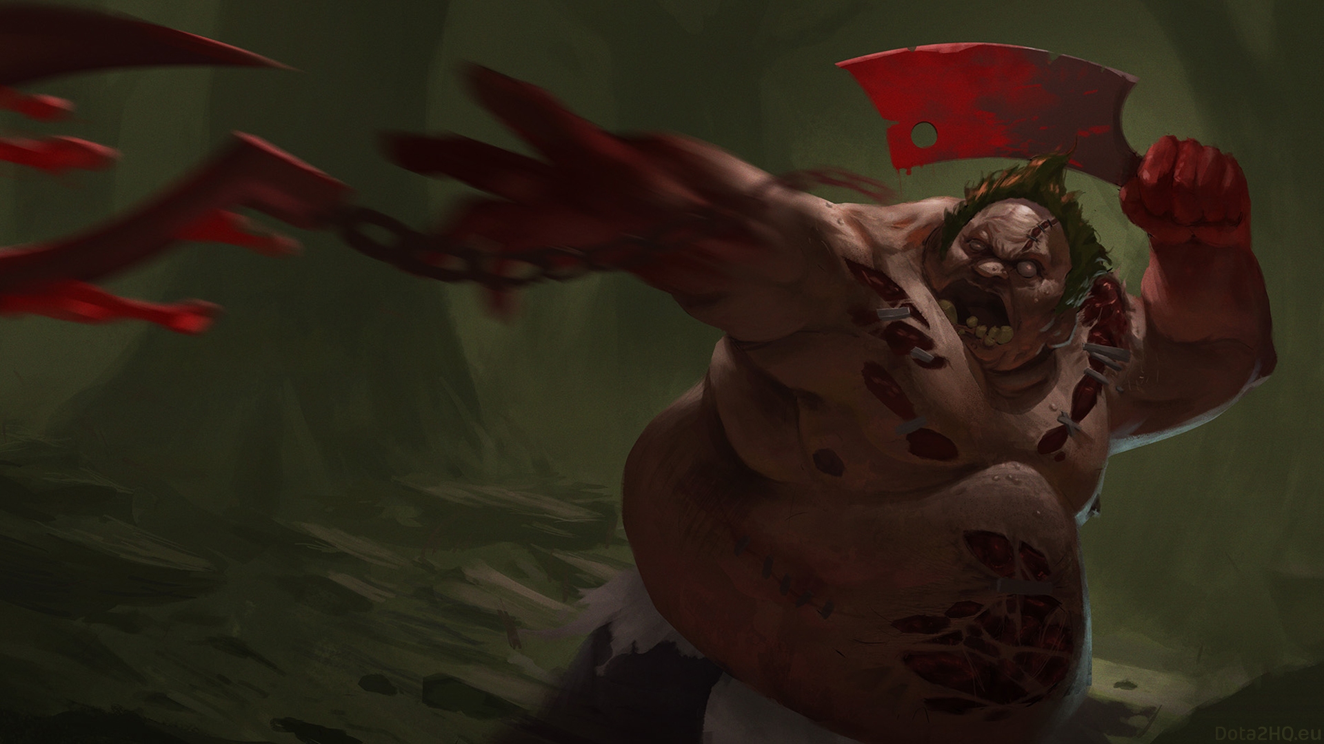 Dota 2 Pudge Desktop Wallpaper - Mythical Creature , HD Wallpaper & Backgrounds