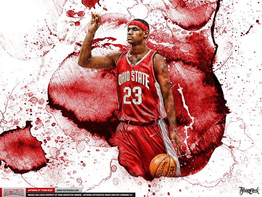 Lebron James Chosen One Osu College Wallpaper - Lebron Ohio State Basketball , HD Wallpaper & Backgrounds