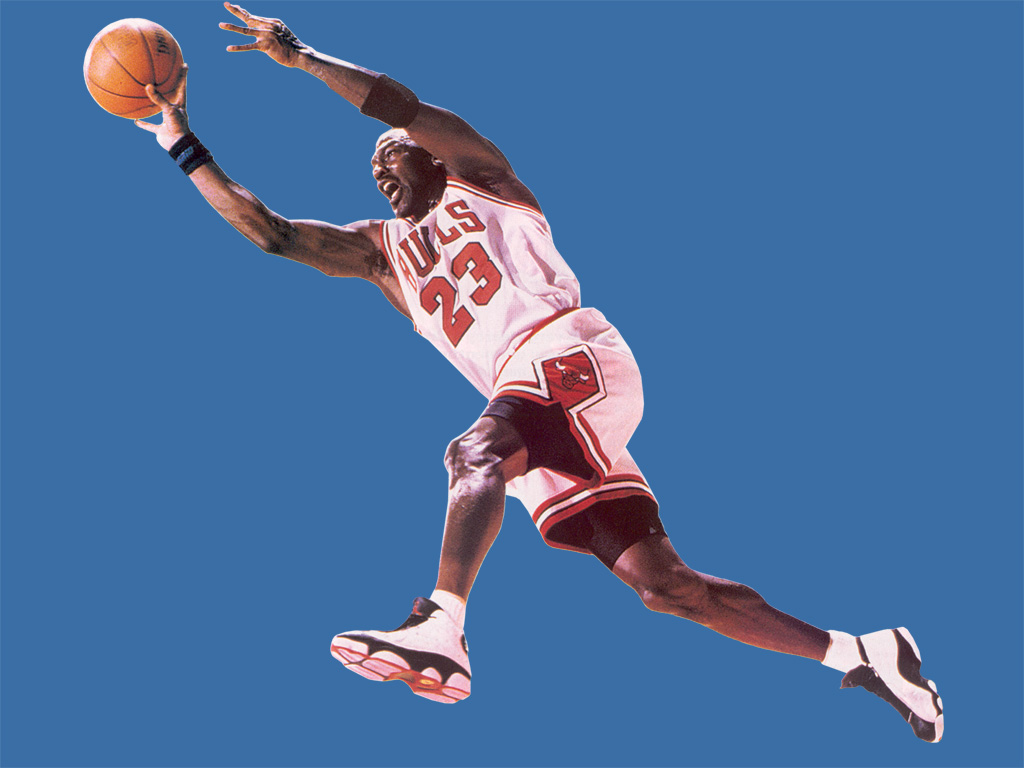 Download Custom Size - Michael Jordan Blue Background , HD Wallpaper & Backgrounds