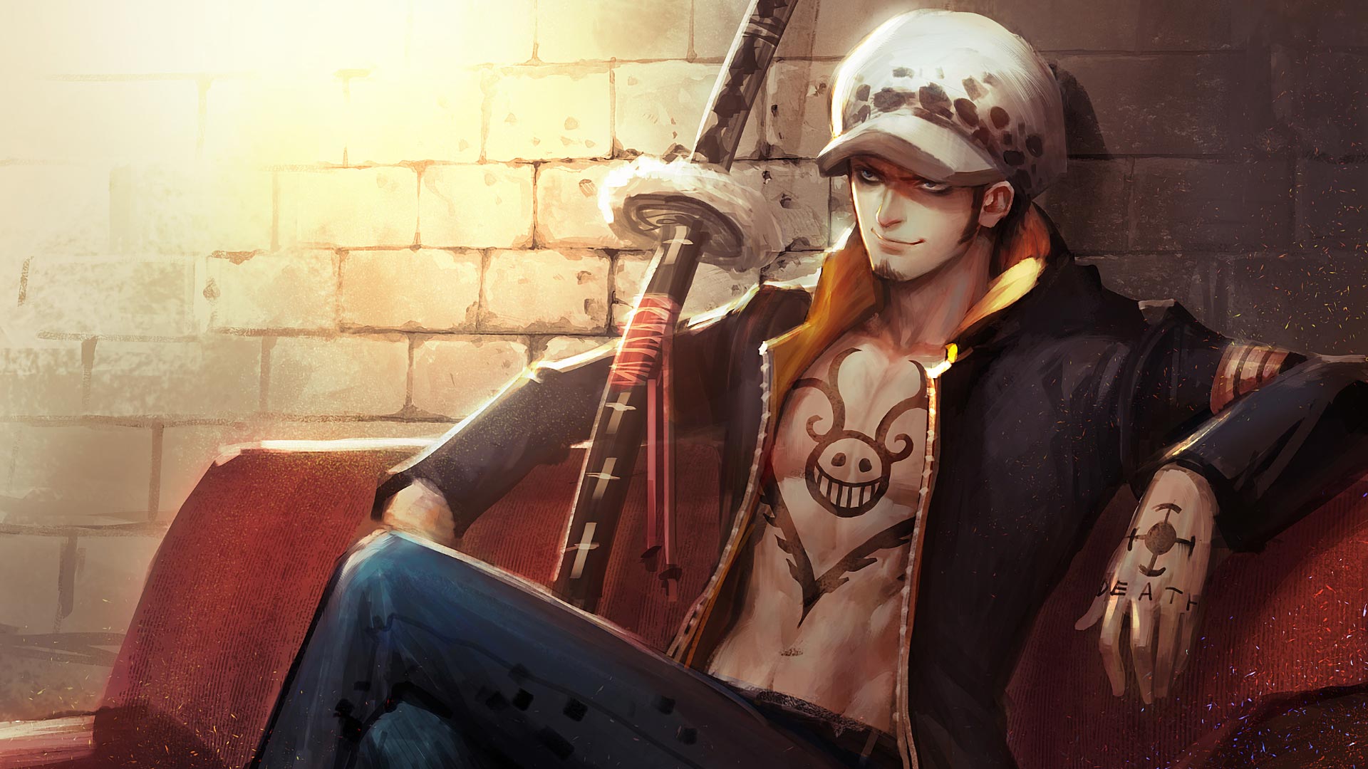 Find Members Of The Heart Crew As Law Uses His Devil - Trafalgar Law Wallpaper Hd , HD Wallpaper & Backgrounds