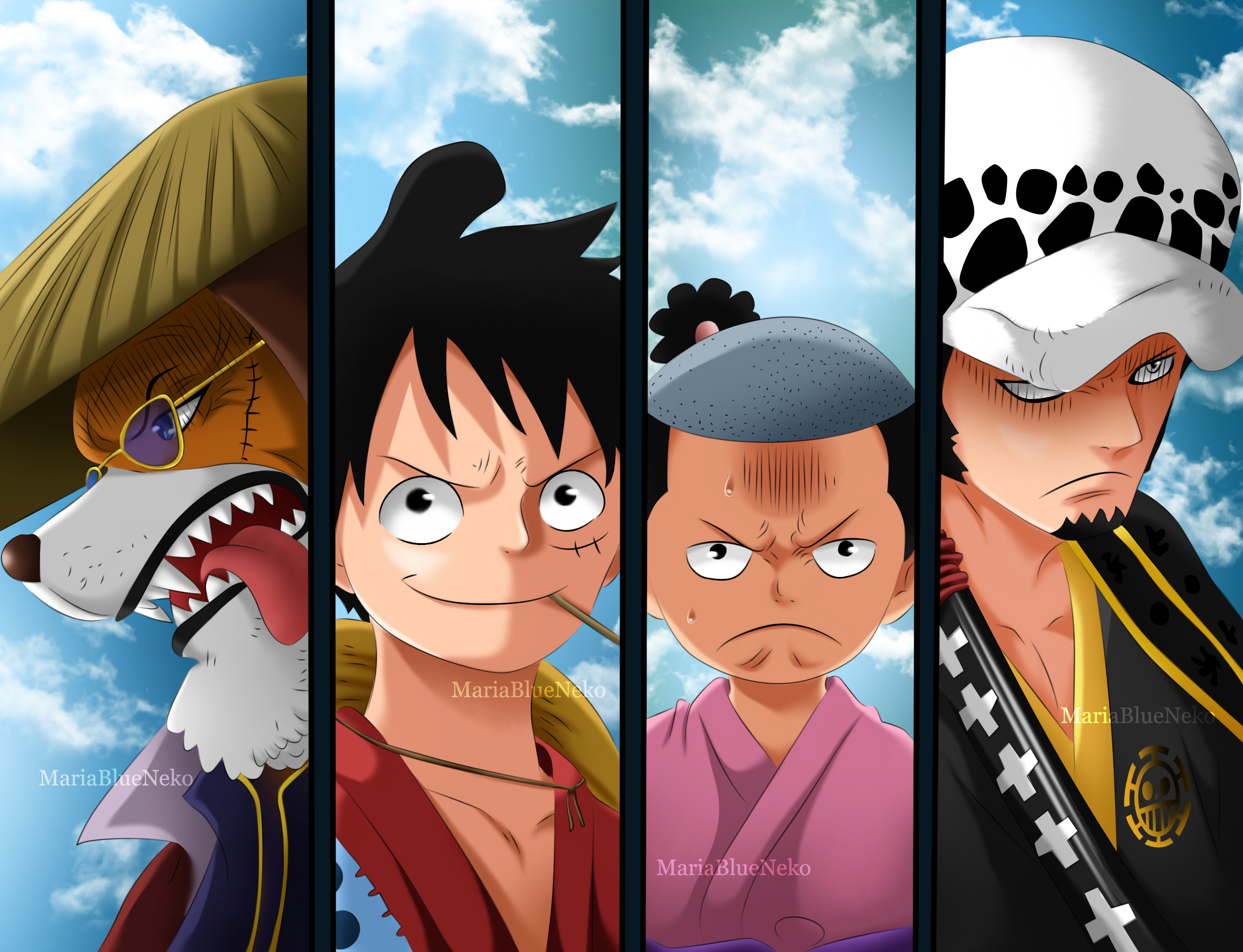 Momonosuke , Trafalgar Law, Monkey D - Cartoon , HD Wallpaper & Backgrounds