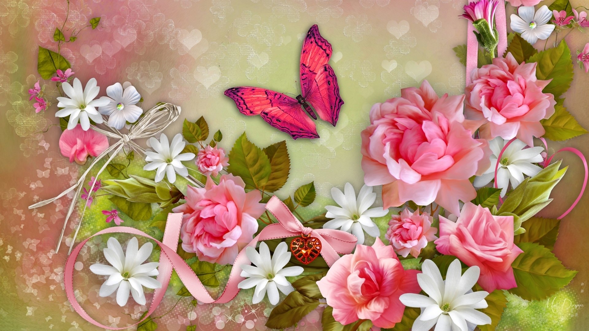 Wallpapers Id - - Beautiful Butterfly And Flower , HD Wallpaper & Backgrounds