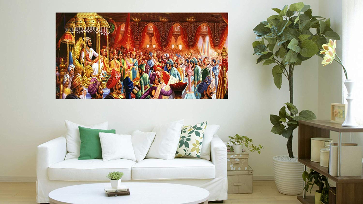 Buy Jagdamb 3d World Chatrapati Shivaji Maharaj Rajyabhishek - Living Room Poster Mockup Free , HD Wallpaper & Backgrounds