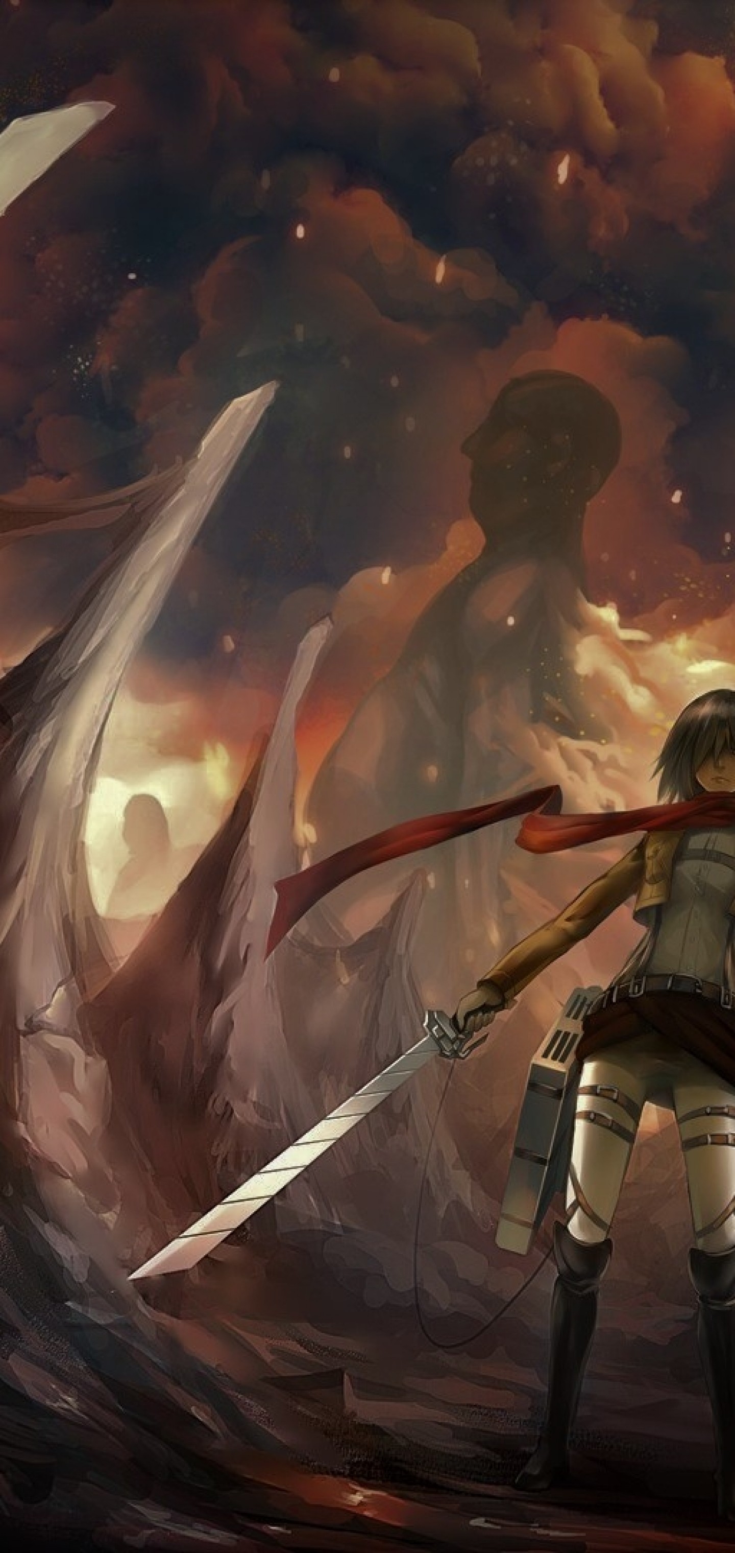 Mikasa Ackerman, Attack On Titan, Monsters, Battle, - Shingeki No Kyojin Wallpaper 4k , HD Wallpaper & Backgrounds