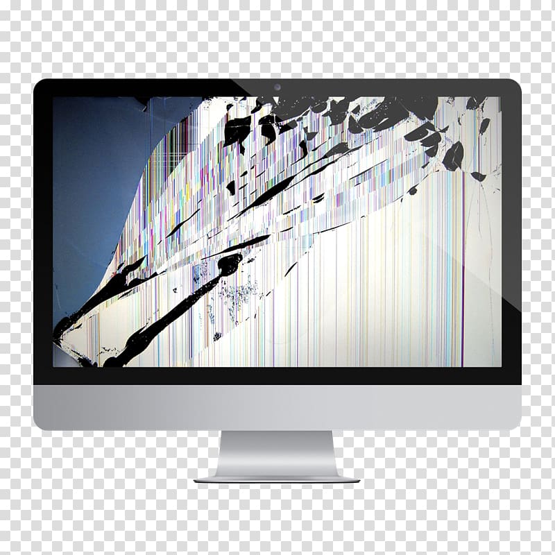Broken Screen Cracked Screen Desktop Iphone Computer - Cracked Monitor Png , HD Wallpaper & Backgrounds