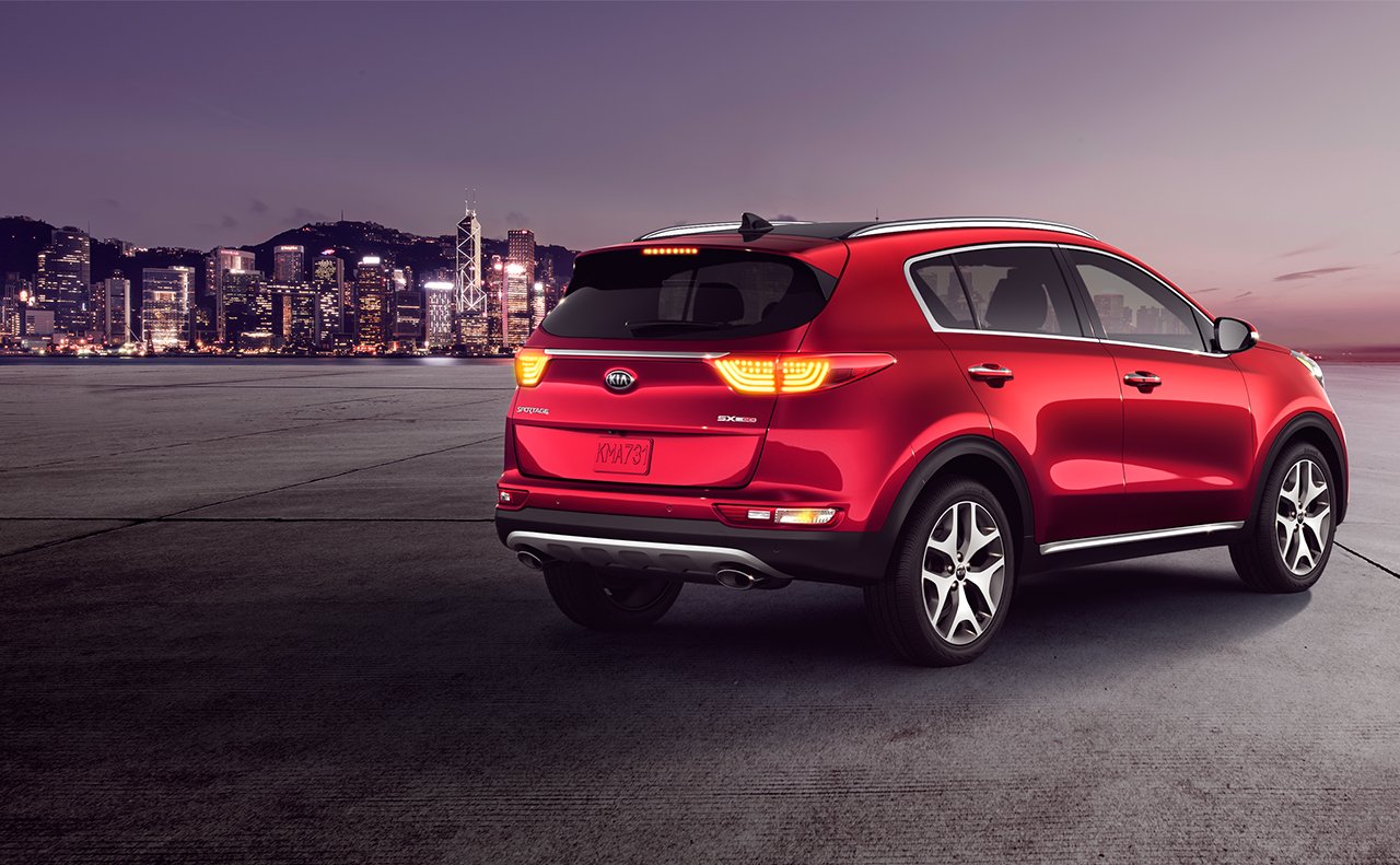 2018 Kia Sportage Red Color Rear Back View In Night - Kia Sportage 2019 Colors , HD Wallpaper & Backgrounds