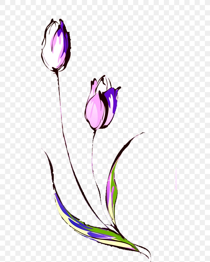 Tulip Drawing Flower Sticker Wallpaper, Png, 560x1024px, - 好看 的 桌面 背景 , HD Wallpaper & Backgrounds