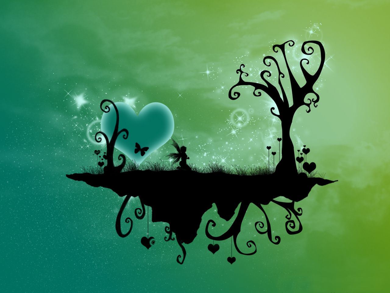 Green Love Fairy , HD Wallpaper & Backgrounds