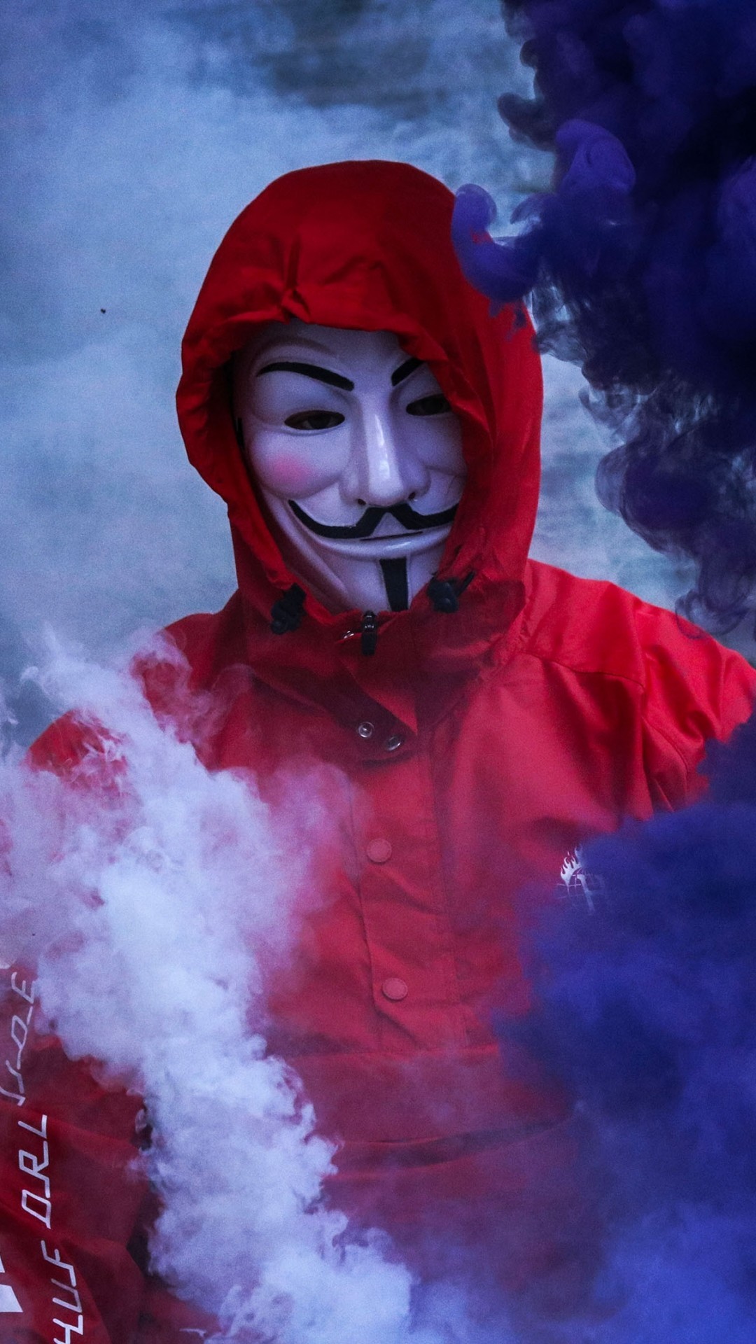 Guy Fawkes Mask, Anonymous, Smoke, Red Hoodie - Iphone 6 Smoke Wallpaper Hd , HD Wallpaper & Backgrounds