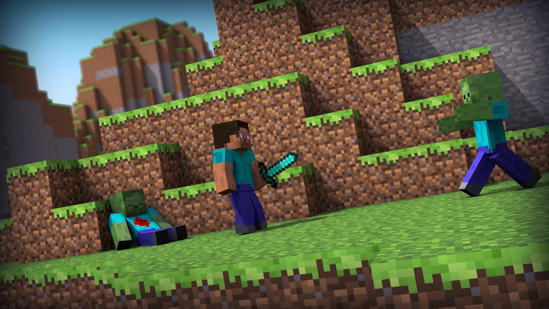 Minecraft Wallpaper - Minecraft Steve With Background , HD Wallpaper & Backgrounds