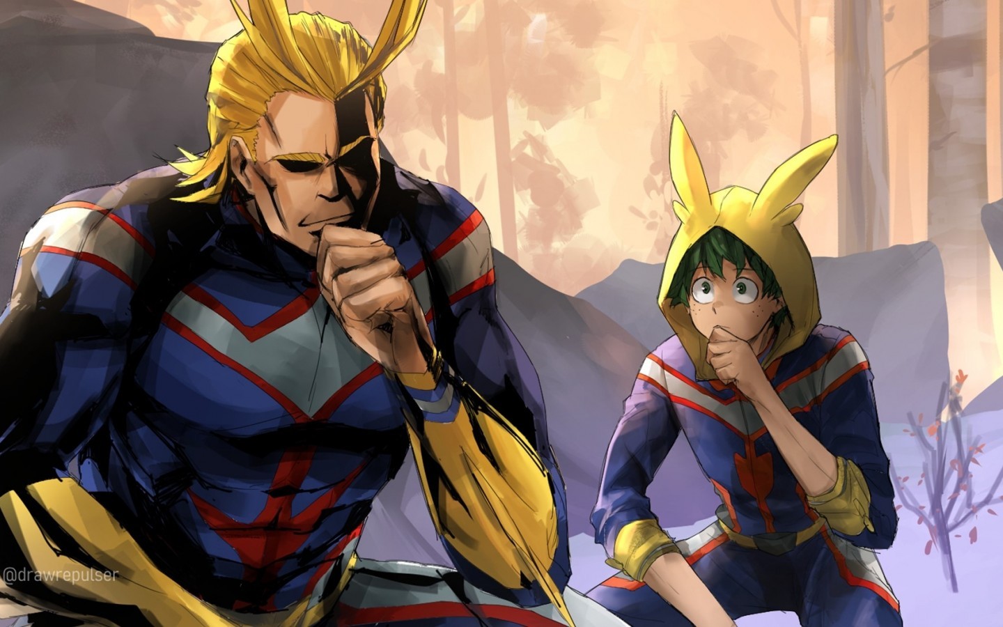 Boku No Hero Academia, All Might, Midoriya Izuku - All Might And Midoriya , HD Wallpaper & Backgrounds